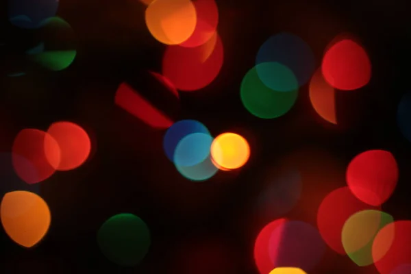 Out Focus Multicolor Elegant Garland Bokeh Christmas Macro Background — 스톡 사진