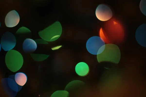 Fora Foco Multicolor Elegante Guirlanda Bokeh Natal Macro Fundo — Fotografia de Stock