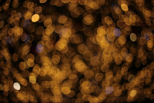 defocused new year macro background garland bokeh different lights colors holiday decor
