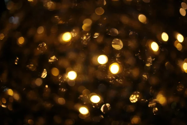 Defocused New Year Macro Background Garland Bokeh Different Lights Colors — Stock Photo, Image