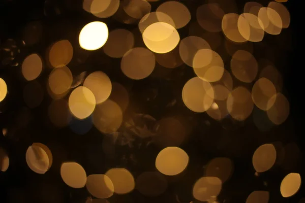 Defocused New Year Macro Background Garland Bokeh Different Lights Colors — Stock Photo, Image