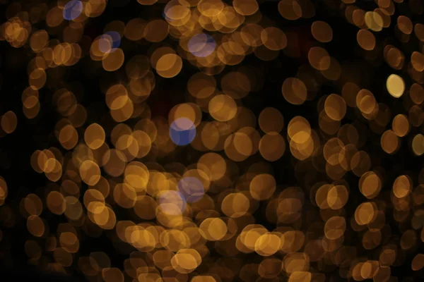 Defocused New Year Macro Background Garland Bokeh Different Lights Colors — Stock Photo, Image