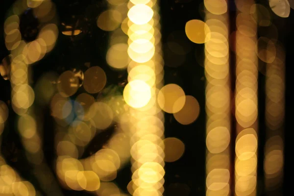 Defocused New Year Macro Background Garland Bokeh Different Lights Colors — Stock Photo, Image