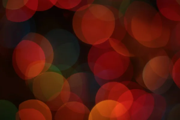Defocused Νέο Έτος Μακροεντολή Φόντο Garland Bokeh Διαφορετικά Χρώματα Φώτα — Φωτογραφία Αρχείου