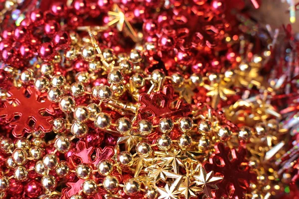 Shiny Bright Ball Garland Beads Decorating Christmas Tree Festive Shiny Stock Picture