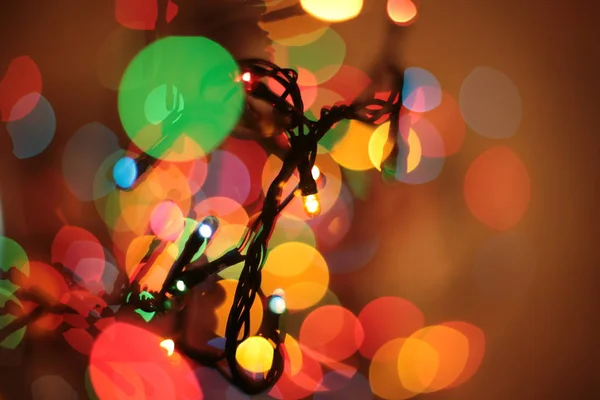 Lesklé Světlé Pozadí Míč Girland Jako Korálky Pro Zdobení Vánoční — Stock fotografie