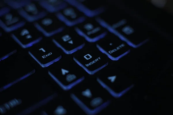 Φωτεινό Πολύχρωμο Μακρομαύρο Πληκτρολόγιο Κουμπί Φόντο — Φωτογραφία Αρχείου