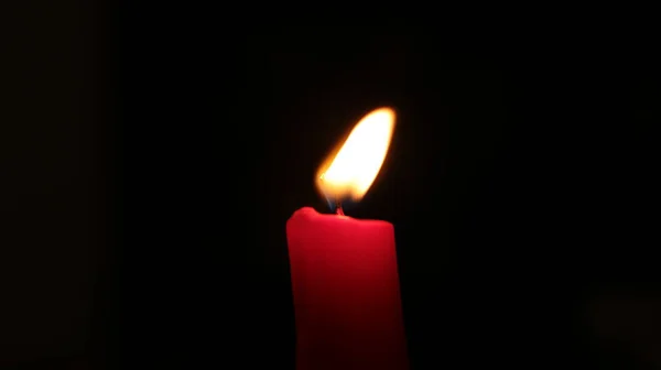 Червона Свічка Горить Вогненний Фон — стокове фото