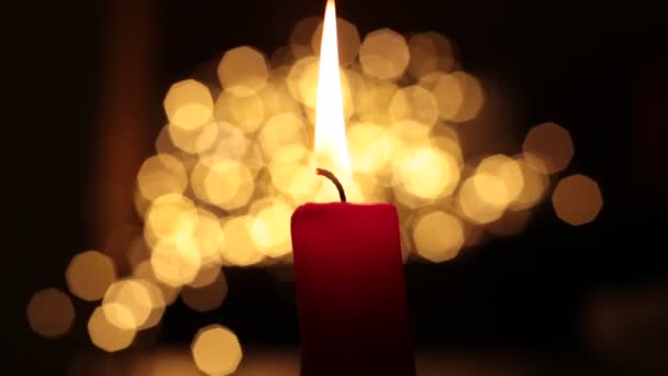 Βίντεο Φλόγα Κόκκινο Κερί Καίει Φωτιά Φόντο — Αρχείο Βίντεο