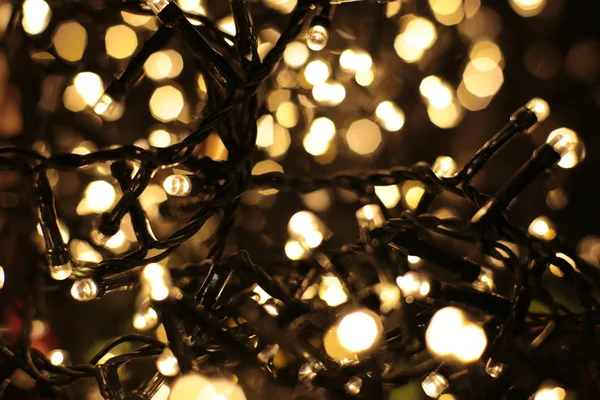 Shine Bokeh Colorful Lights Garland — Stock Photo, Image