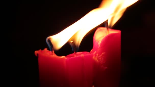 Makro Plamen Kolem Vypaluje Oheň Pozadí — Stock video