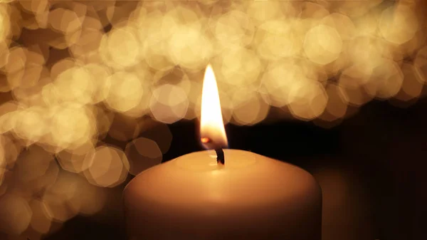 Greeting Card Macro Flame Candle Burns Background Fire — 스톡 사진