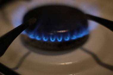 round burning gas burner, kitchen stove fire for cooking