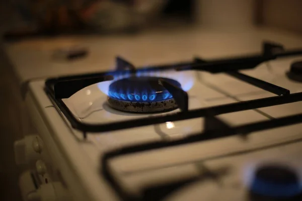 round burning gas burner, kitchen stove fire for cooking