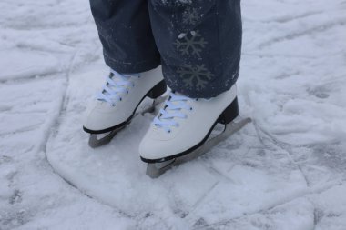 Ice and snow at the rinkwinter fun skating