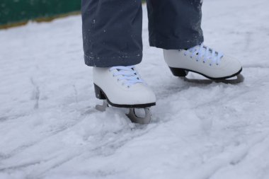 Ice and snow at the rinkwinter fun skating