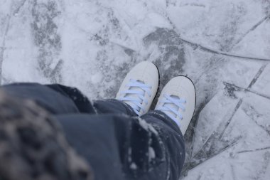 Ice and snow at the rinkwinter fun skating