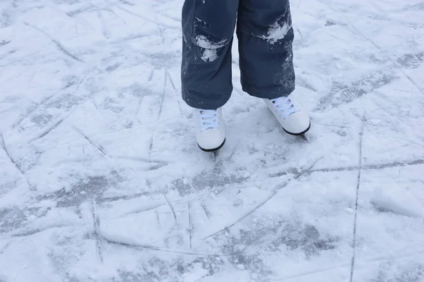 Hielo Nieve Rinkwinter Divertido Patinaje — Foto de Stock