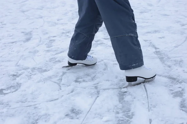 Лёд Снег Зимнем Конькобежном Спорте — стоковое фото