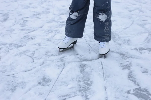 Hielo Nieve Rinkwinter Divertido Patinaje — Foto de Stock