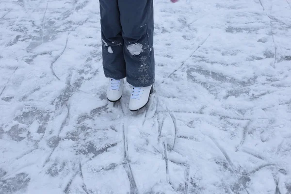 Ijs Sneeuw Baan Winter Plezier Schaatsen — Stockfoto