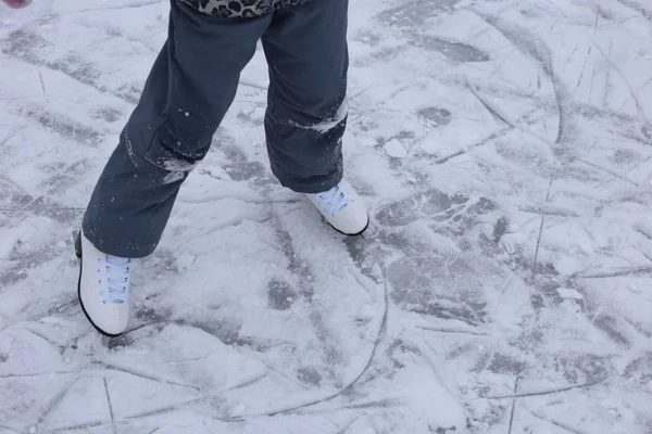 Ice Snow Rinkwinter Fun Skating — Stock Photo, Image