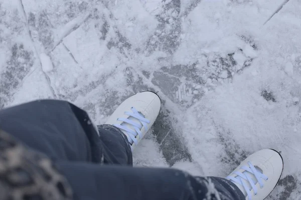 Ice Snow Rinkwinter Fun Skating — Stock Photo, Image