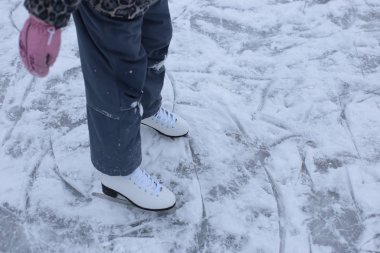 Ice and snow at the rinkwinter fun skating