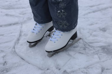 Ice and snow at the rinkwinter fun skating