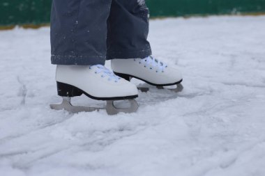 Ice and snow at the rinkwinter fun skating