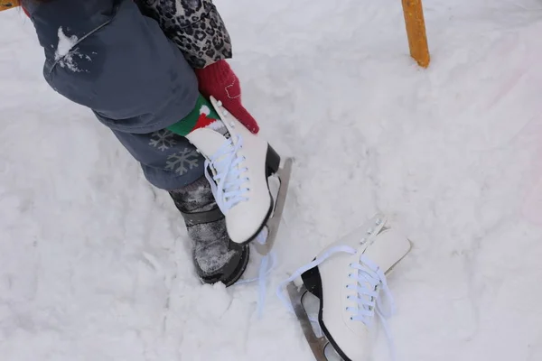 Sneeuw Sport Achtergrond Schaatsen Ijs — Stockfoto