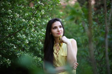  portrait of a beautiful woman with long black hair 