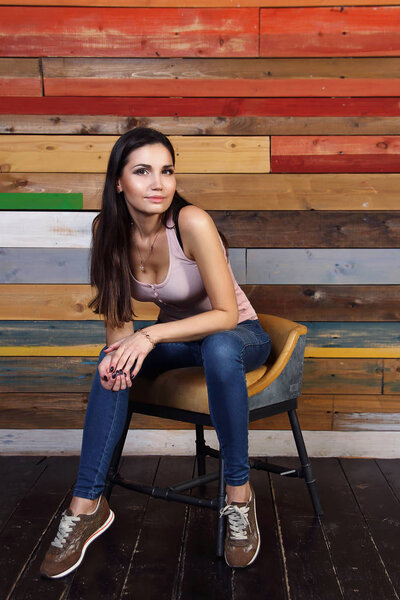 Portrait of a young cool happy girl