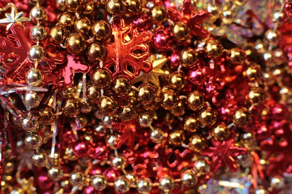 Árbol Navidad Juguete Macro Foto Brillante Fondo Perlas Redondas —  Fotos de Stock