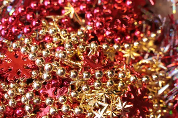 Christmas Tree Toy Macro Photo Shining Background Beads Royalty Free Stock Images