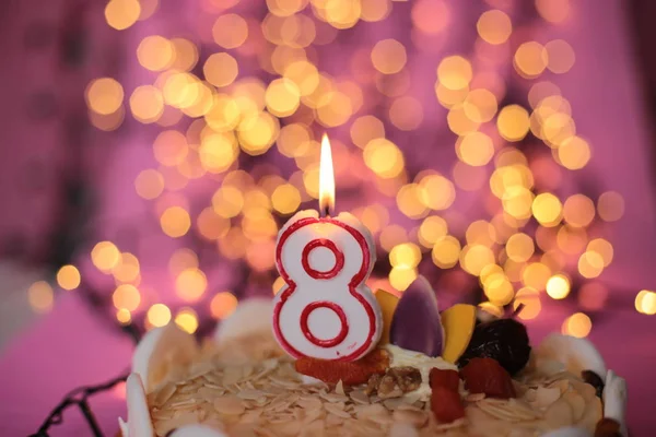 Queima Vela Bolo — Fotografia de Stock