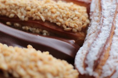 Lezzetli tatlı. Takdire şayan. Makro fotoğraf.