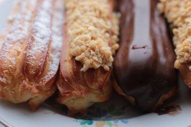 Lezzetli tatlı. Takdire şayan. Makro fotoğraf.