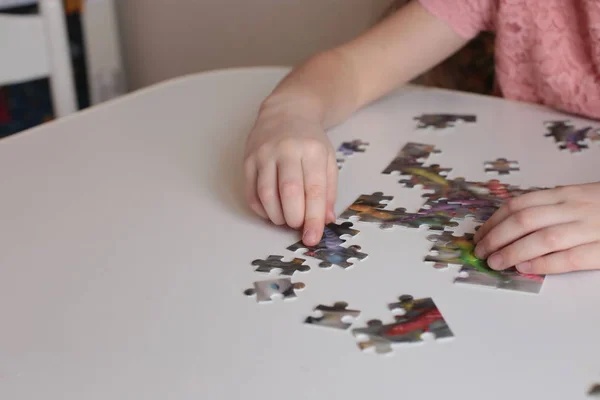 Hands Child Collect Puzzles Games Mind Quick Wits — Stock Photo, Image