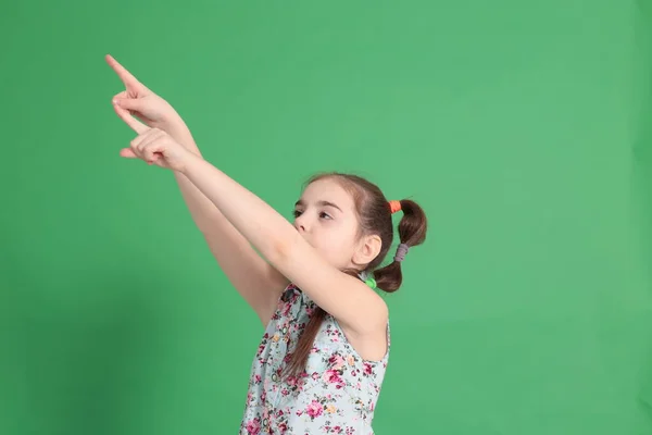 Sorrindo Menina Bonita Jovem Oito Anos Idade Excelente Humor Com — Fotografia de Stock