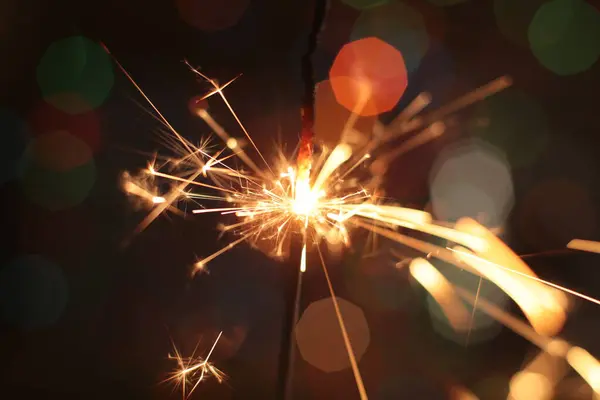 Świąteczny Płonący Blask Makro Zdjęcie — Zdjęcie stockowe
