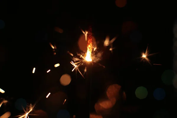 stock image festive burning sparkler macro photo