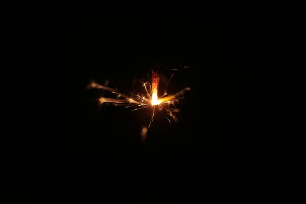 Festive Burning Sparkler Macro Photo — Stock Photo, Image