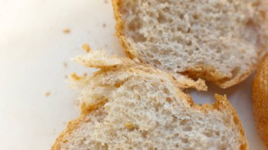 Makro fotoğraf arkaplanı iştah açıcı taze ekmek