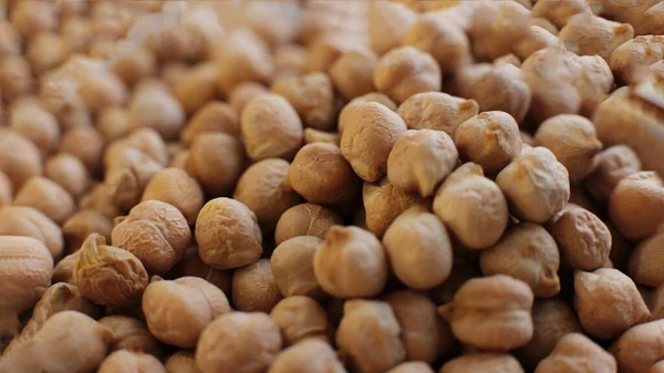 Macro photo of chickpeas from the legume family, the benefits of healthy food