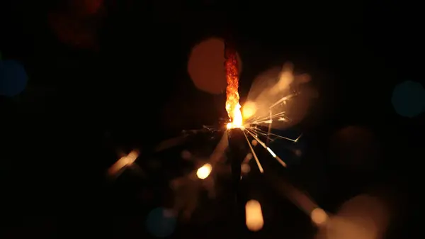 Festivo Sparkler Molte Scintille Macro Foto Bokeh Sfondo Natale Capodanno — Foto Stock
