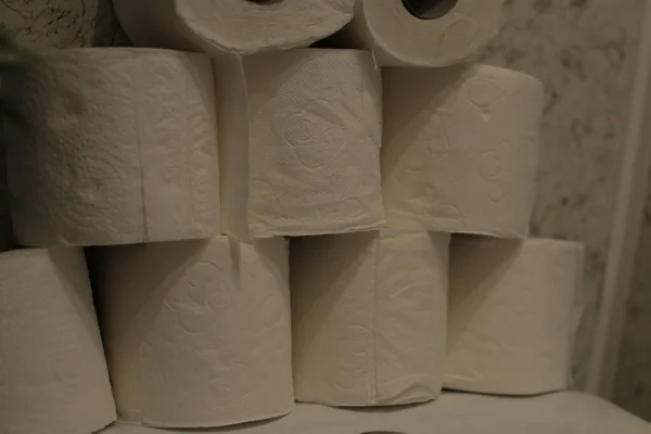 Photo Joke Toilet Paper Making Quarantine Toilet Paper Stock — Stock Photo, Image