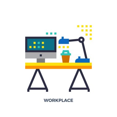 Çalışma alanı düz simgesi. 