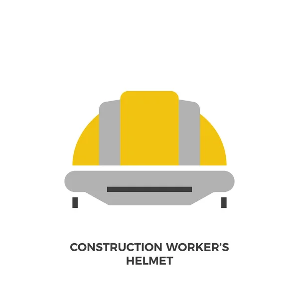 Casque pour travailleur de la construction ou contremaître. Icône plate de nouveau style . — Image vectorielle