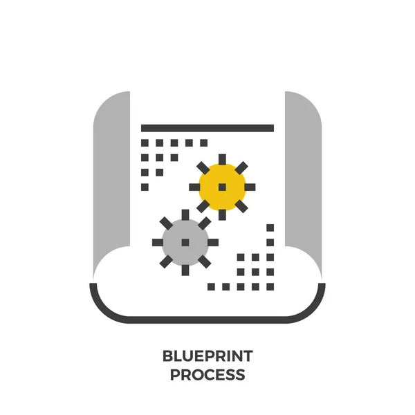 Blueprint işlem düz simgesi.